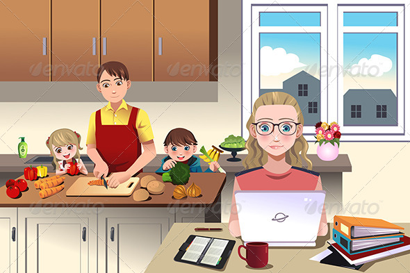 GraphicRiver Modern Family at Home 8293151 GraphicRiver Modern Family at Home 8293151