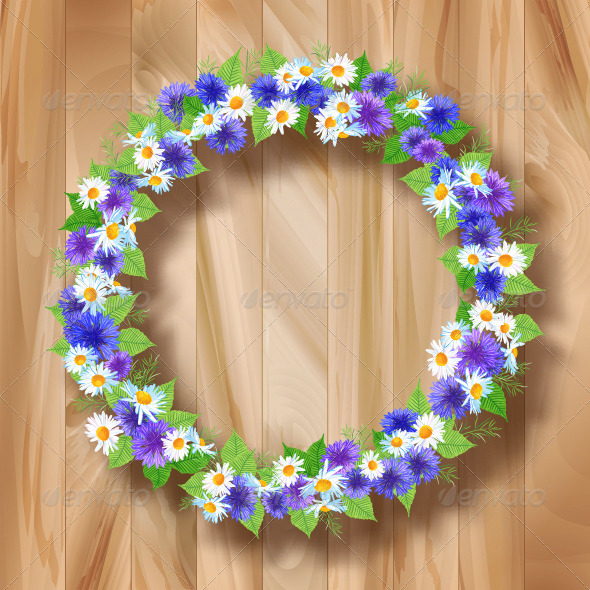 GraphicRiver Flowers Vector Wreath Greeting Card 8293402 GraphicRiver Flowers Vector Wreath Greeting Card 8293402