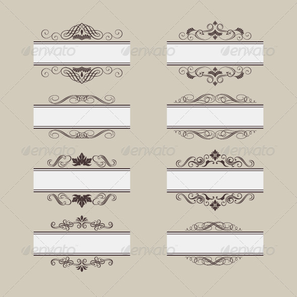 Vintage Vector Frame Border Set Vintage Vector Frame Border Set