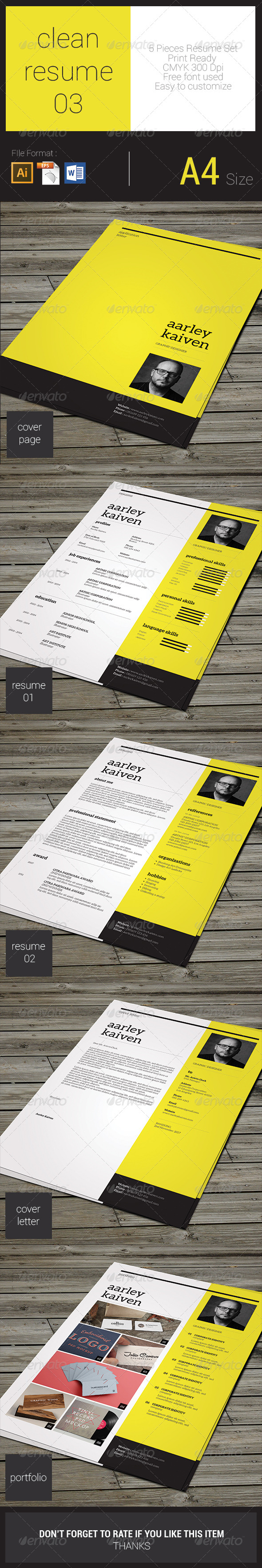 GraphicRiver Clean Resume Set 03 8293487 GraphicRiver Clean Resume Set 03 8293487