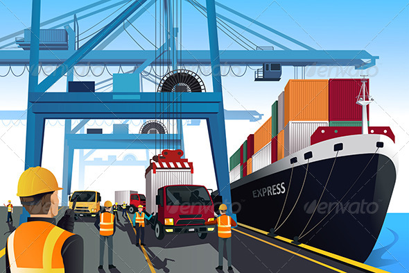 Shipping Port Scene Shipping Port Scene