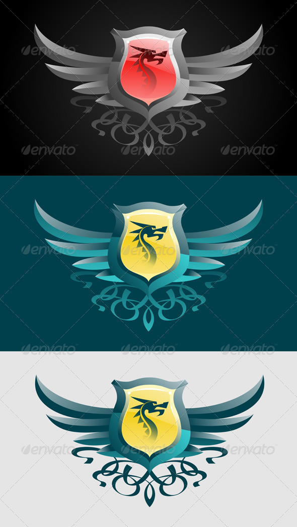 GraphicRiver Dragon Blazon Emblem 8286065 GraphicRiver Dragon Blazon Emblem 8286065