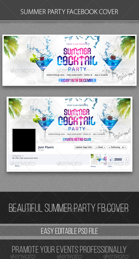 GraphicRiver Summer Cocktail Party FB cover 8294801 GraphicRiver Summer Cocktail Party FB cover 8294801