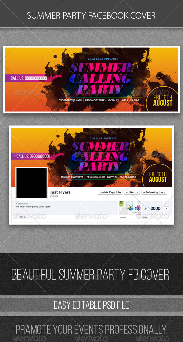GraphicRiver Summer Party FB Cover 8294809 GraphicRiver Summer Party FB Cover 8294809