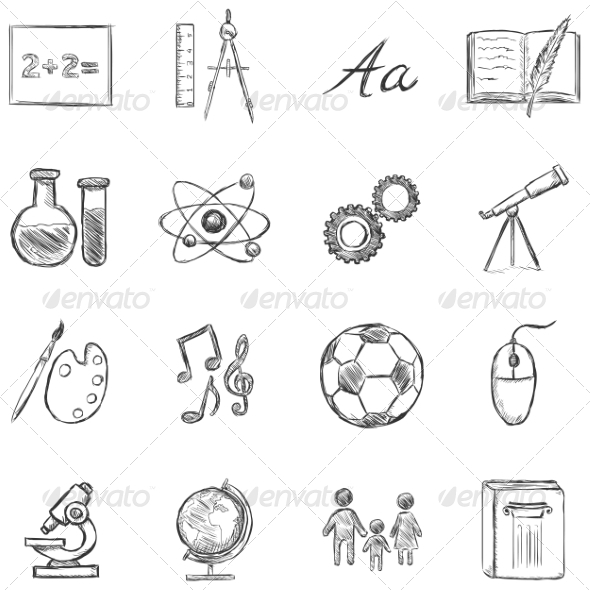 GraphicRiver Set of School Subjects Icons 8294835 GraphicRiver Set of School Subjects Icons 8294835