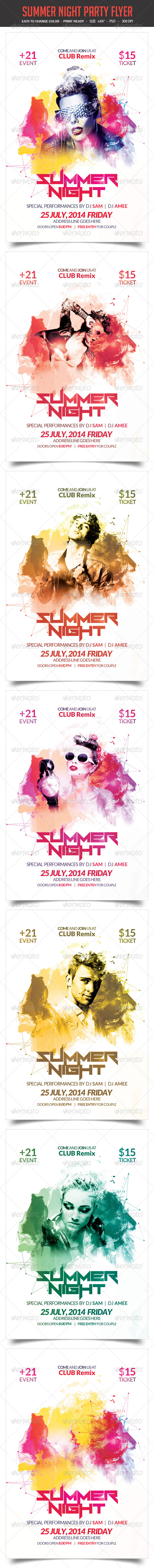 Summer Night party Flyer (Clubs & Parties)