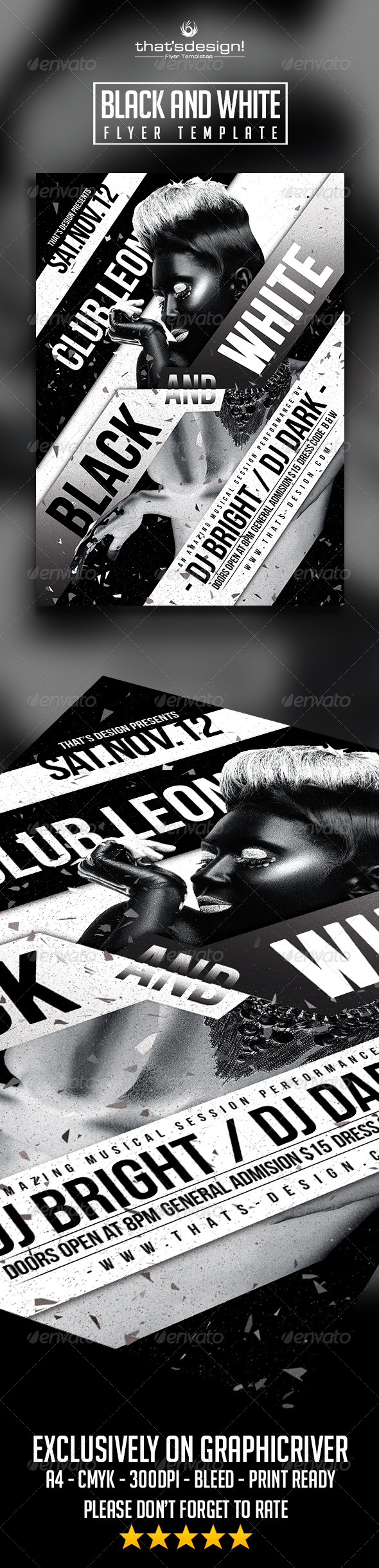 GraphicRiver Black and White Party Flyer Template 8295776 GraphicRiver Black and White Party Flyer Template 8295776