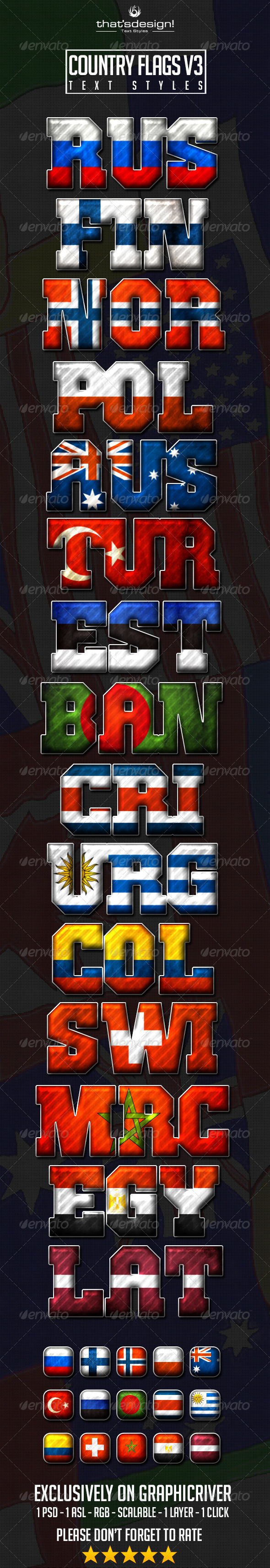 GraphicRiver 15 Country Flag Text Styles V3 8293056 GraphicRiver 15 Country Flag Text Styles V3 8293056