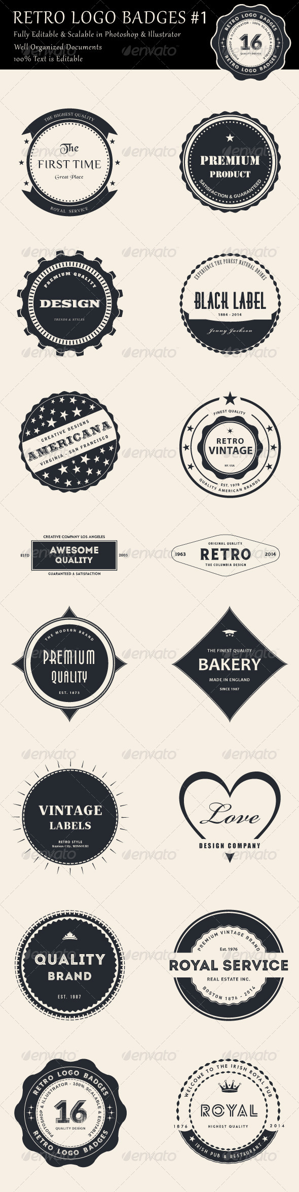 GraphicRiver 16 Retro Logo Badges #1 8275553 GraphicRiver 16 Retro Logo Badges #1 8275553