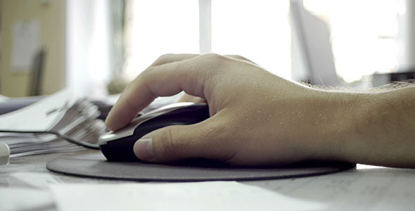 Office Worker Using Computer Mouse 3 Office Worker Using Computer Mouse 3