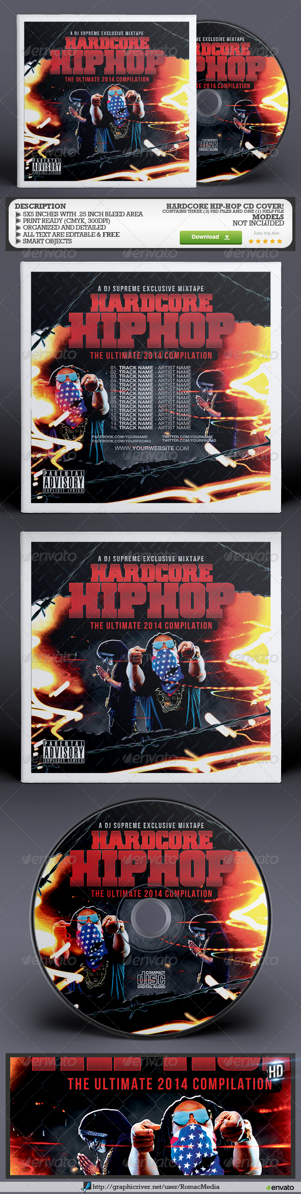 Hardcore Hip-Hop CD Cover (CD & DVD artwork)