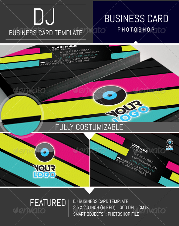 Modern Dj Business Card Template (Business Cards)