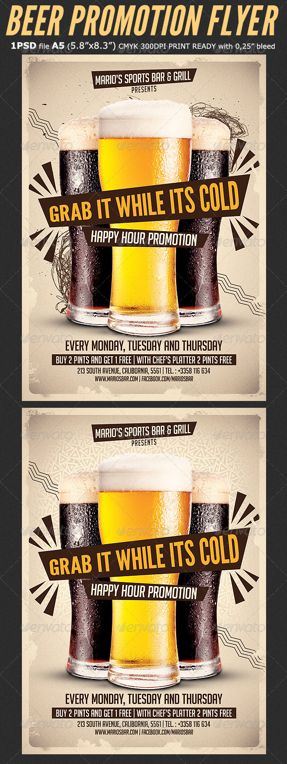 Beer Promotion Happy Hour Flyer Template