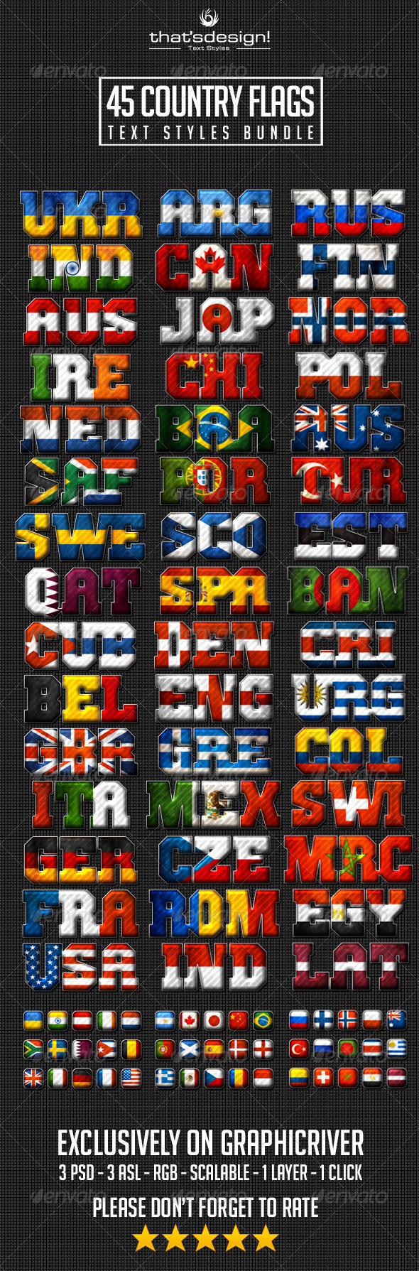 GraphicRiver 45 Country Flag Text Styles Bundle 8302334 GraphicRiver 45 Country Flag Text Styles Bundle 8302334