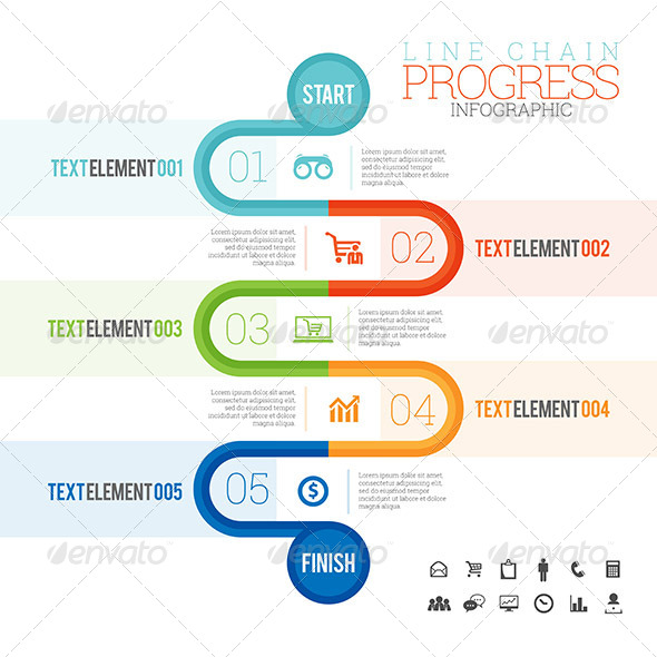 Line Chain Progress Infographic