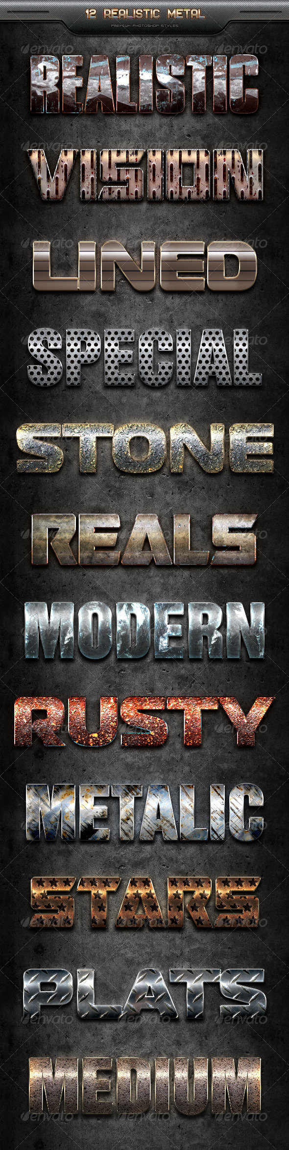 GraphicRiver 12 Realistic Metal Styles 8302709 GraphicRiver 12 Realistic Metal Styles 8302709