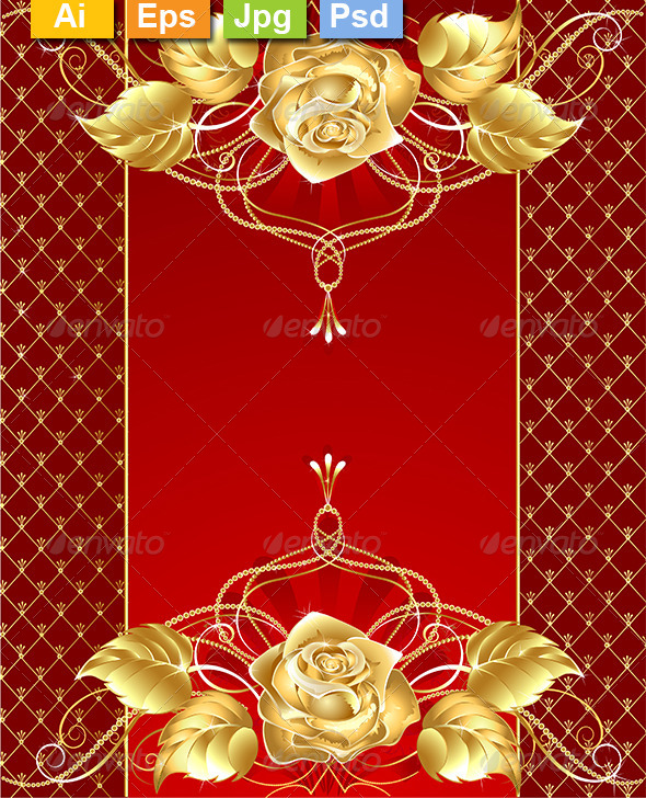 GraphicRiver Jewelry Design with a Gold Rose 8302716 GraphicRiver Jewelry Design with a Gold Rose 8302716