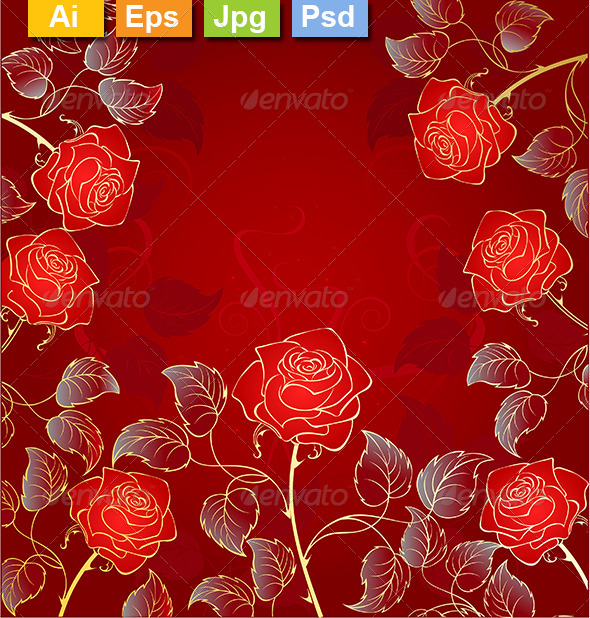 Golden Red Roses Golden Red Roses