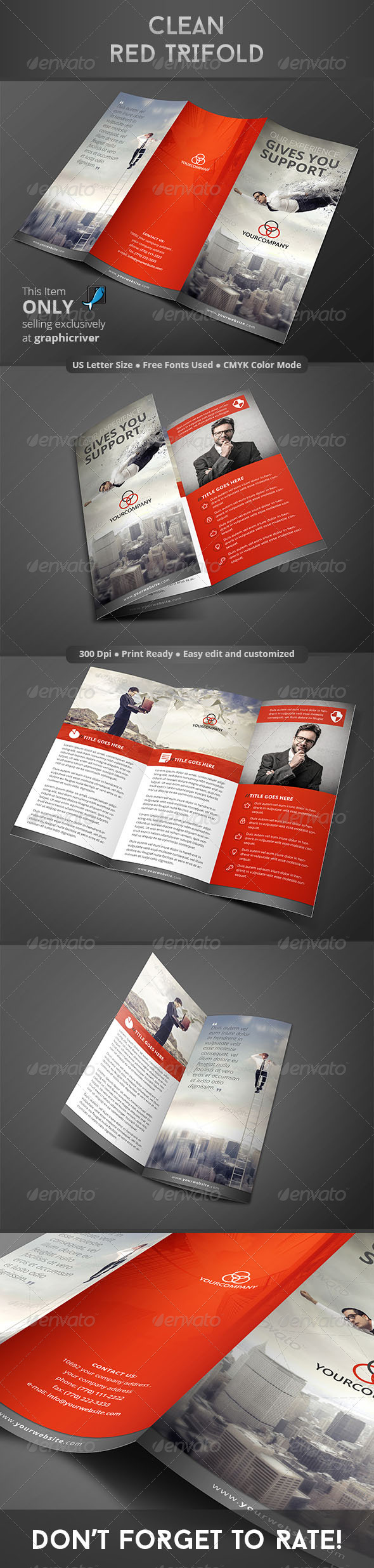 GraphicRiver Clean Red Trifold 8304638 GraphicRiver Clean Red Trifold 8304638