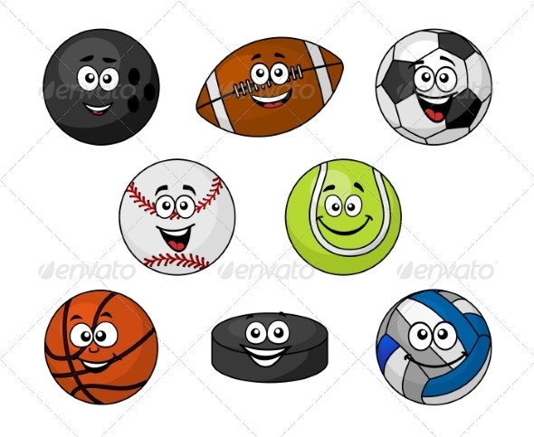 GraphicRiver Set of Cartoon Sports Equipment 8304961 GraphicRiver Set of Cartoon Sports Equipment 8304961