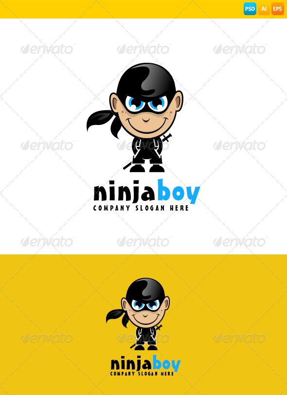 GraphicRiver Ninja Boy Logo 8295119 GraphicRiver Ninja Boy Logo 8295119