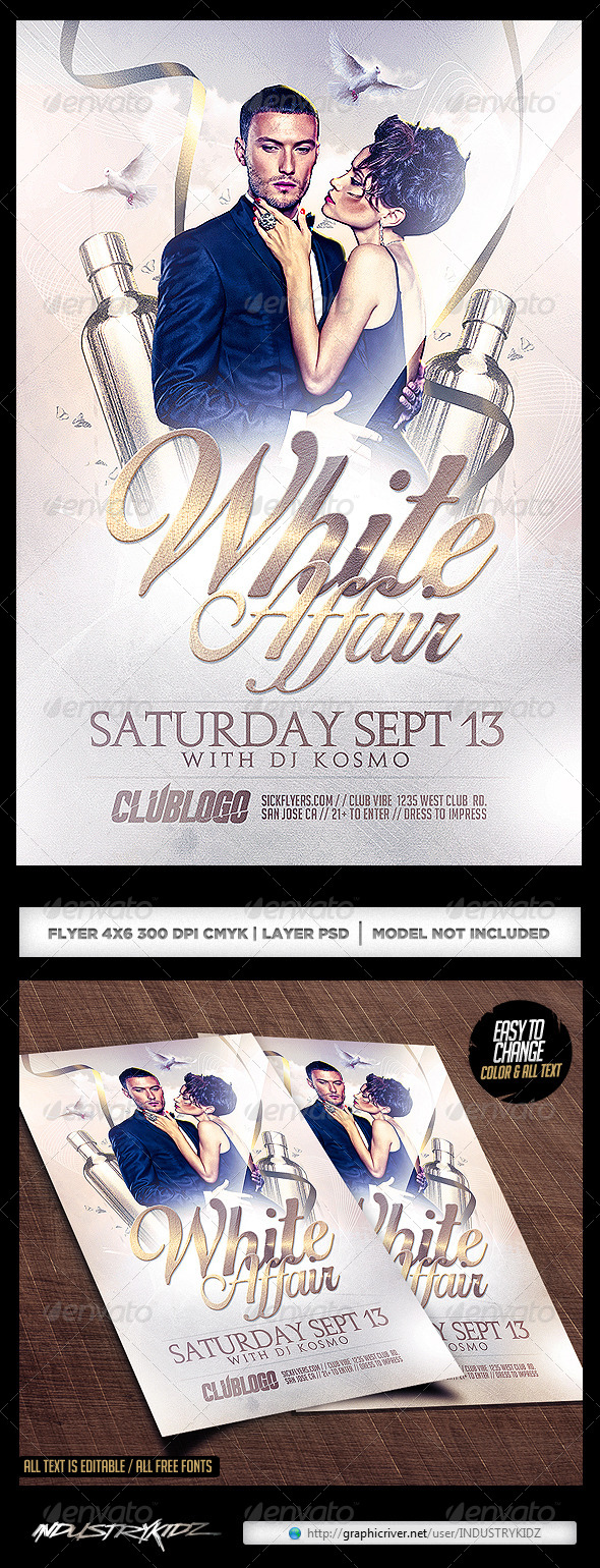 White Affair Party Flyer PSD - Clubs & Parties Events