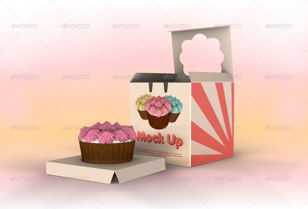 Download One Piece Cupcake Box Mockup by Fusionhorn | GraphicRiver