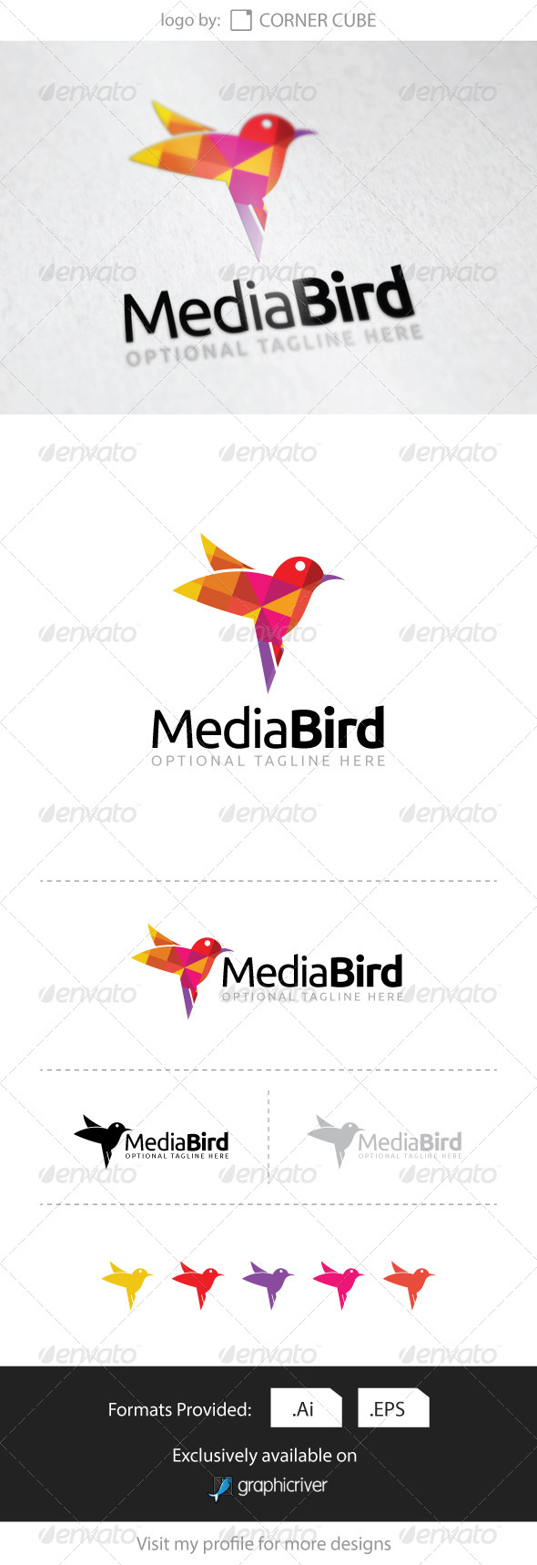 GraphicRiver Media Bird Logo 8316204 GraphicRiver Media Bird Logo 8316204
