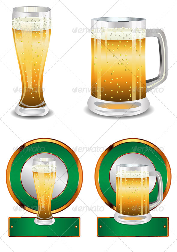 Label with Beer Glass Label with Beer Glass