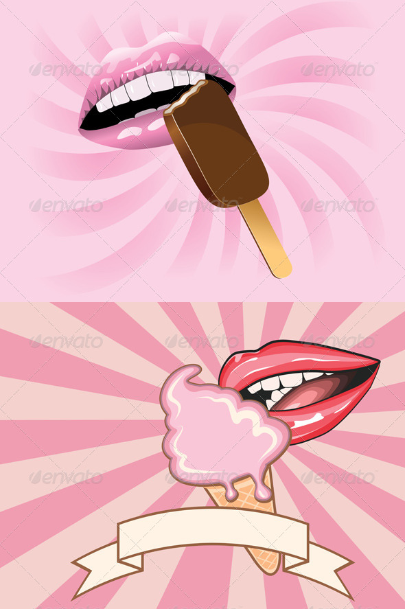 Lips with Ice Cream