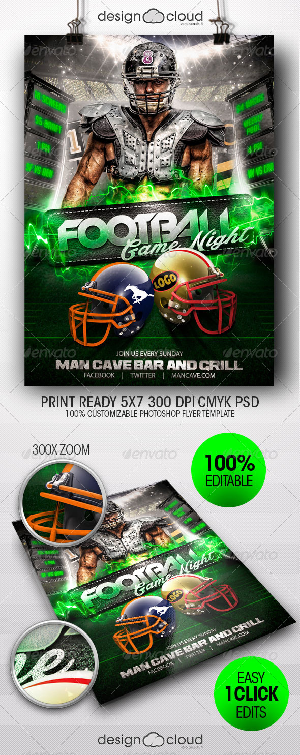 GraphicRiver Football Game Night Flyer Template 8317008 GraphicRiver Football Game Night Flyer Template 8317008
