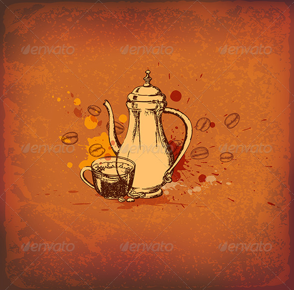 GraphicRiver Coffee Pot and Cup 8317193 GraphicRiver Coffee Pot and Cup 8317193