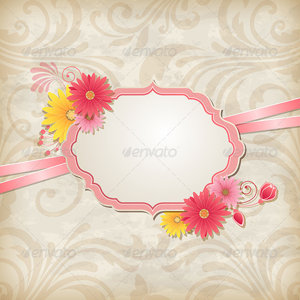 GraphicRiver Background with Label and Flowers 8317396 GraphicRiver Background with Label and Flowers 8317396