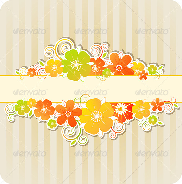 Background with Flowers and Strips (Backgrounds)