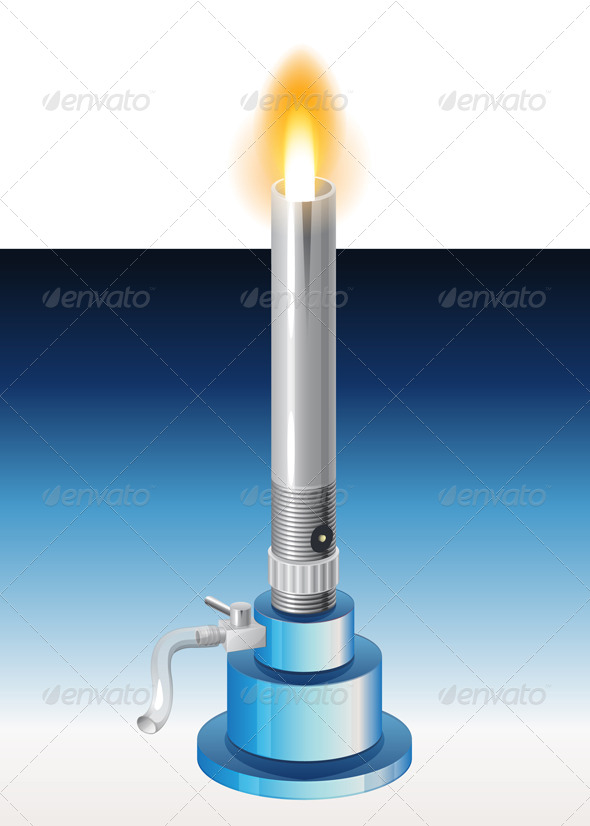 Chemistry Apparatu Bunsen Burner Illustration (Objects)