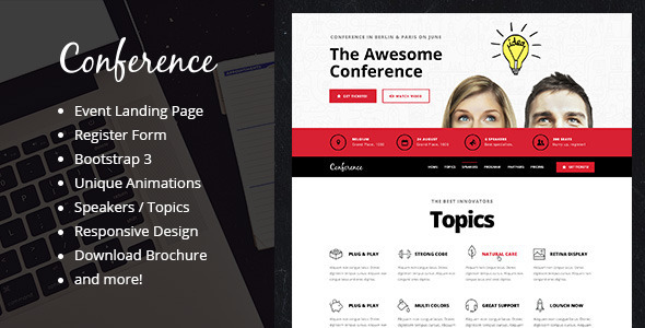 ThemeForest Conference Events Landing Page Template 8318065 ThemeForest Conference Events Landing Page Template 8318065