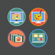 Flat Icons for Multimedia Services