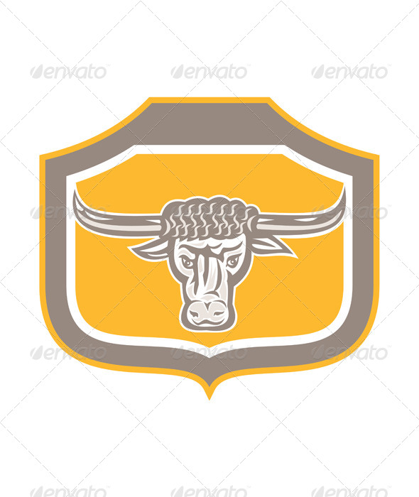 GraphicRiver Bull Head Shield 8319135 GraphicRiver Bull Head Shield 8319135