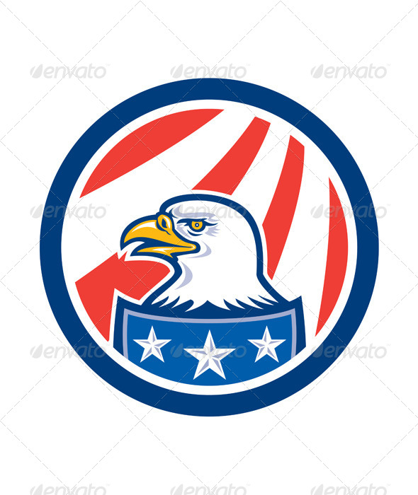 GraphicRiver American Bald Eagle Head Flag Circle Retro 8319173 GraphicRiver American Bald Eagle Head Flag Circle Retro 8319173