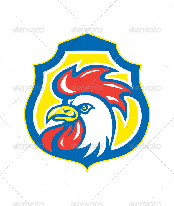 GraphicRiver Chicken Rooster Head Mascot Shield Retro 8319247 GraphicRiver Chicken Rooster Head Mascot Shield Retro 8319247