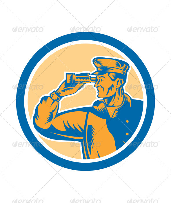 GraphicRiver Fisherman Sea Captain Binoculars Retro Circle 8319253 GraphicRiver Fisherman Sea Captain Binoculars Retro Circle 8319253