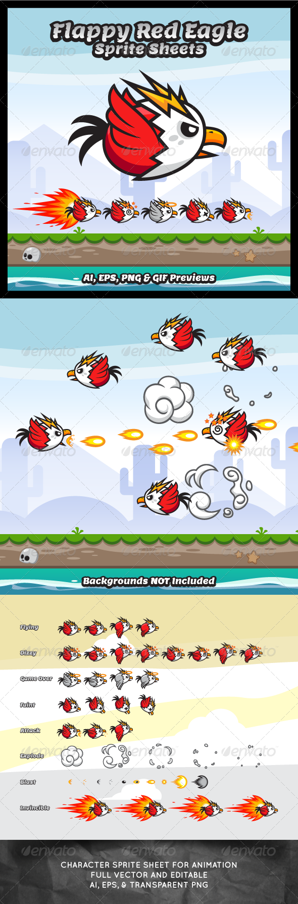 GraphicRiver Flappy Red Eagle Game Character Sprite Sheets 8320235 GraphicRiver Flappy Red Eagle Game Character Sprite Sheets 8320235