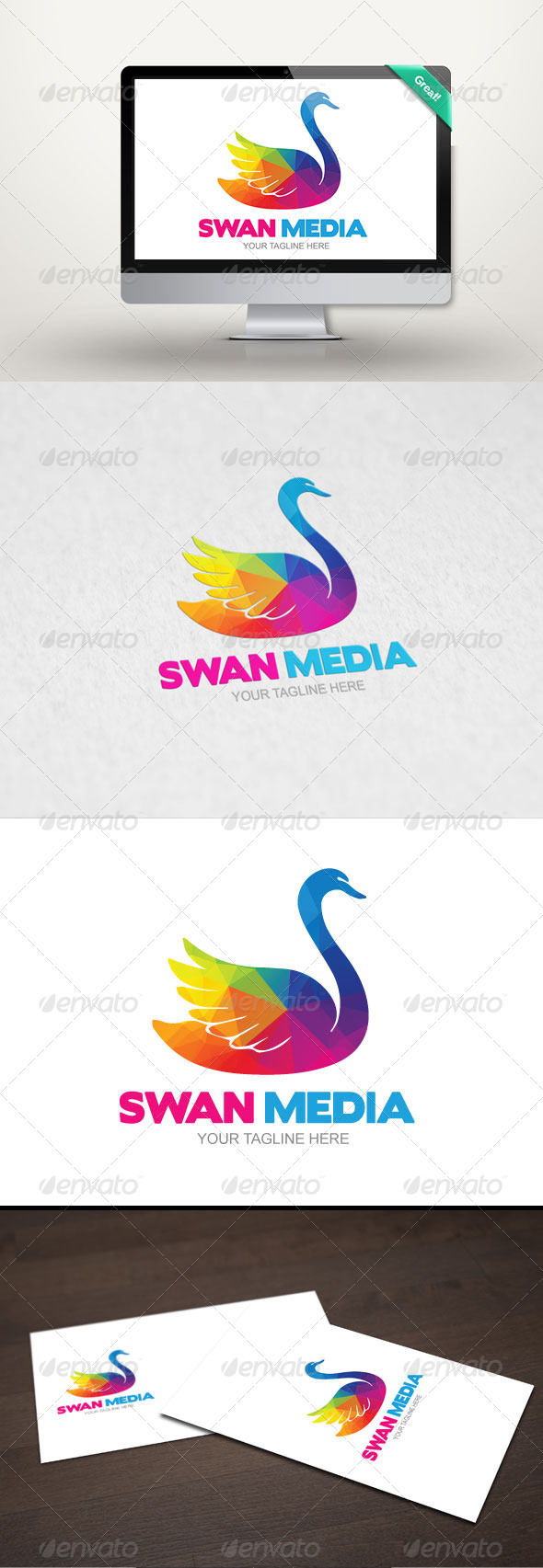 Swan Media Logo Template Swan Media Logo Template