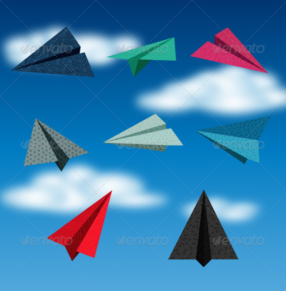 GraphicRiver Colorful Paper Plane 8323332 GraphicRiver Colorful Paper Plane 8323332
