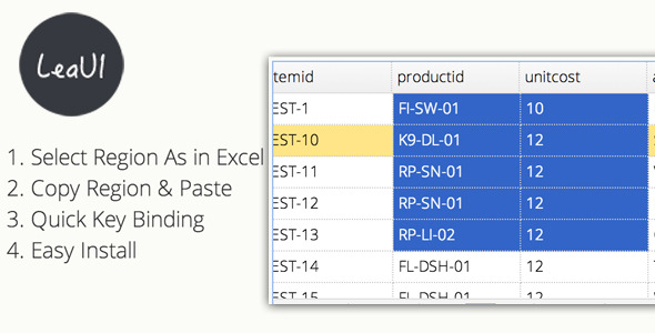 EasyUI Datagrid Region Select EasyUI Datagrid Region Select