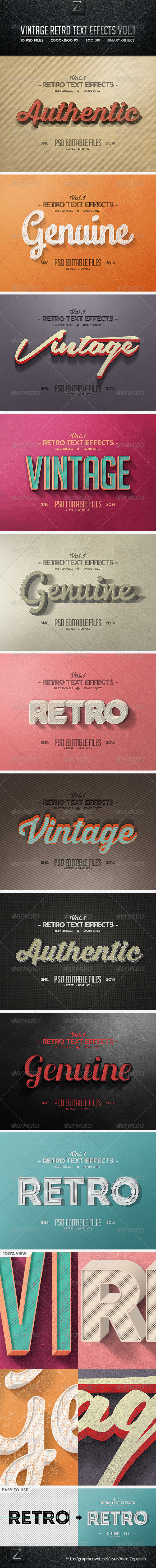 GraphicRiver Vintage Text Effects Vol.1 8286248 GraphicRiver Vintage Text Effects Vol.1 8286248