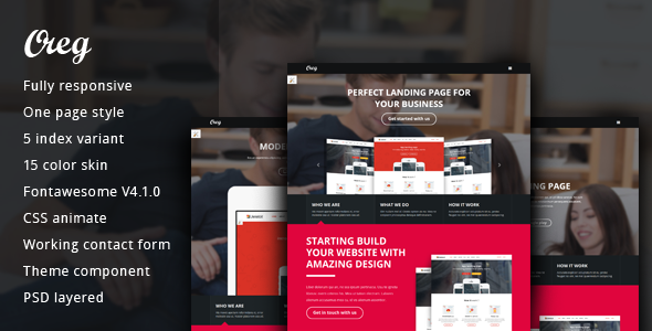 ThemeForest Oreg Modern and Multi-purpose Landing Page 8286418