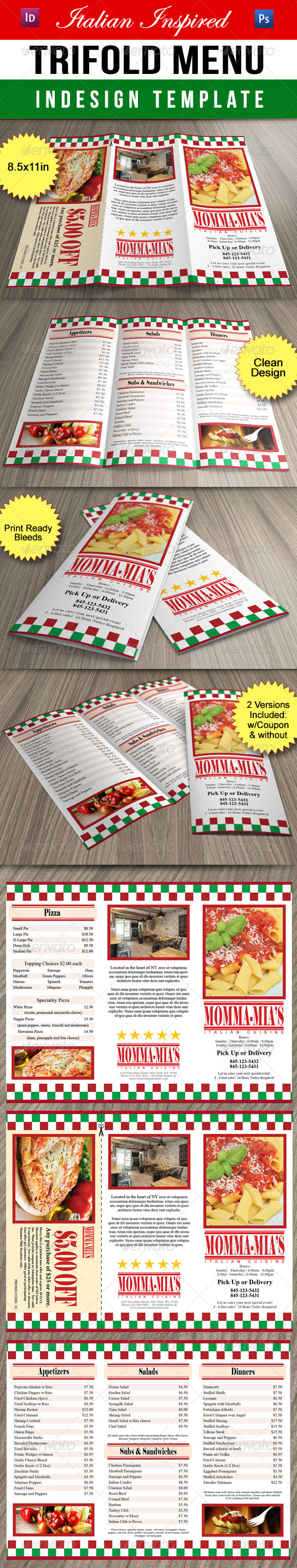 GraphicRiver Italian Inspired Trifold Restaurant Menu 8296535 GraphicRiver Italian Inspired Trifold Restaurant Menu 8296535