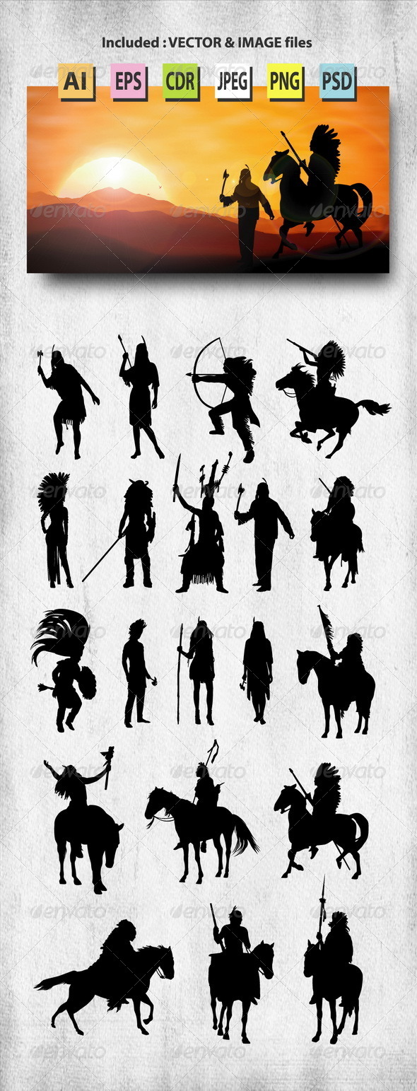 GraphicRiver Apache Silhouettes 8325961 GraphicRiver Apache Silhouettes 8325961