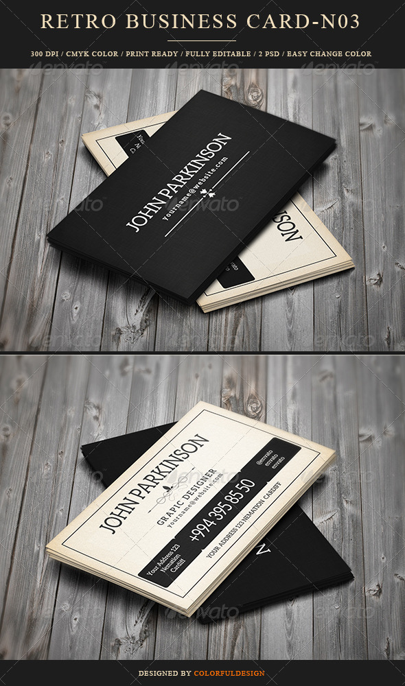 GraphicRiver Retro Business Card 8319165 GraphicRiver Retro Business Card 8319165
